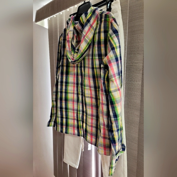 NWOT/ Denim multi color Hoodie - Picture 3 of 5